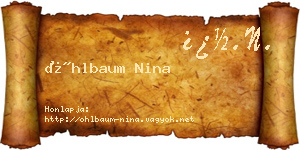 Öhlbaum Nina névjegykártya